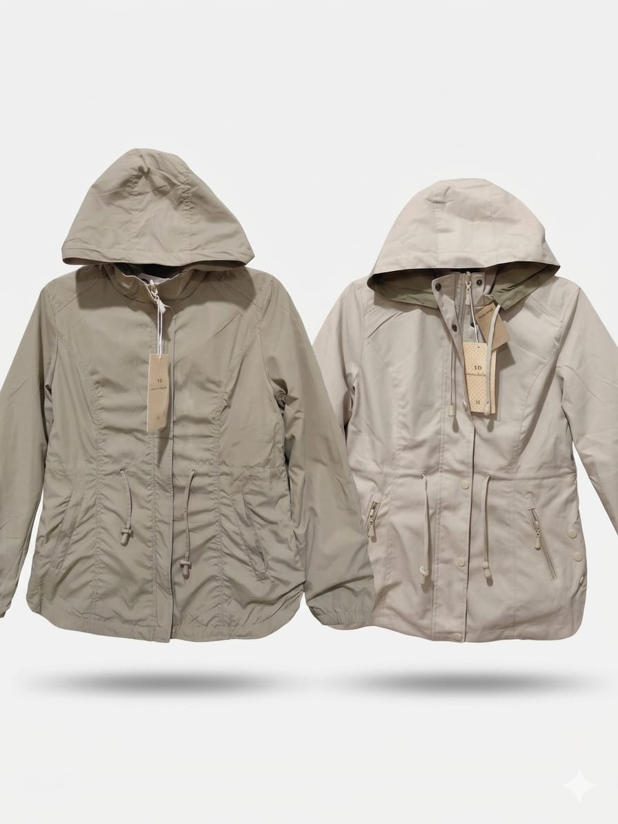 Rompeviento Con Capucha Desmontable - Beige