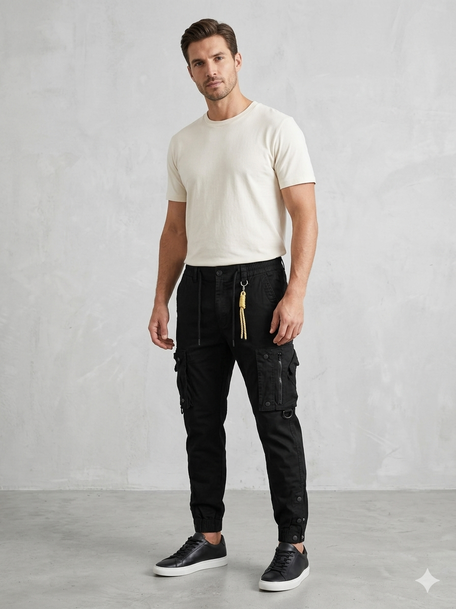 Pantalon Cargo - Negro