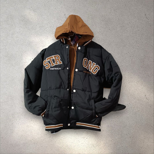 Campera Importada Strong - Negro/Caramelo