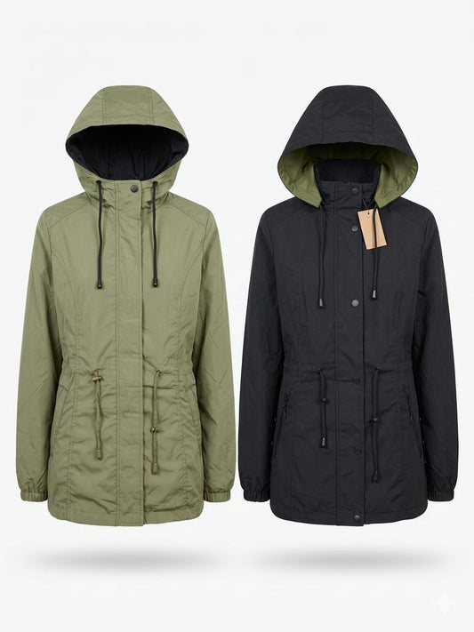 Rompeviento Con Capucha Desmontable - Negro-Verde