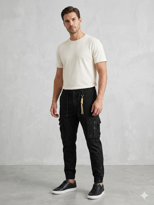 Pantalon Cargo  - Negro